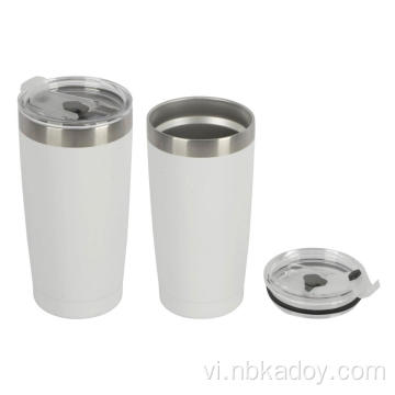 Thermos di động bằng thép không gỉ trắng